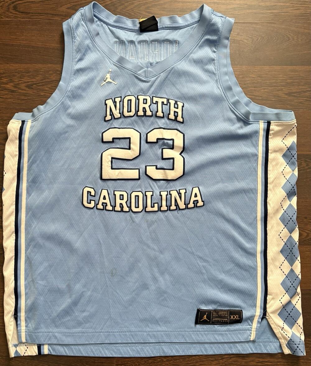 Jumpman Air Jordan Limited Edition N.C. 23 Men's Embroidered Blue Jersey SizeXXL
